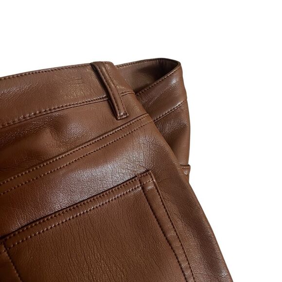 Aritzia Wilfred The Melina High Rise Vegan Leather Pants Brown Size 6 - Picture 6 of 11
